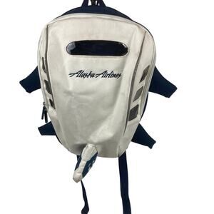 Alaska Airlines Kids Backpack White Blue Airplane Shaped Travel Carry-on Eskimo